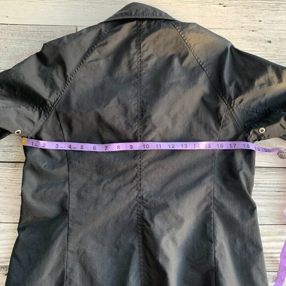 Columbia Vintage 90s Black Lightweight Windbreaker Rain Trench Coat - Picture 12 of 16